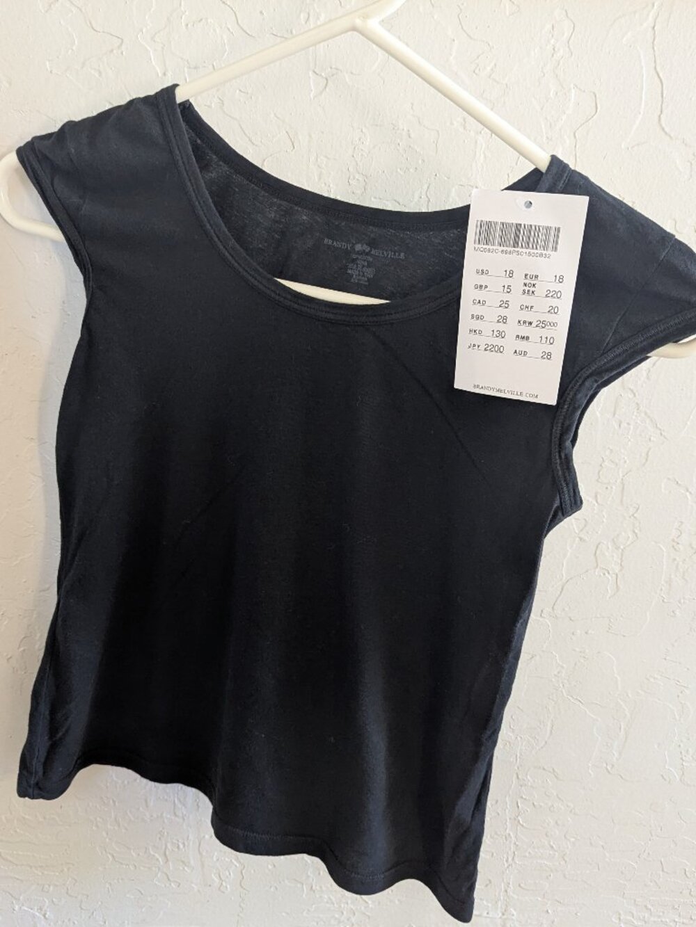 Black Tee Shirt Size XS Brandy Melville NWT
